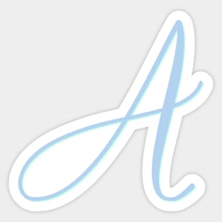 Copy of Letter A Blue Initial Sticker